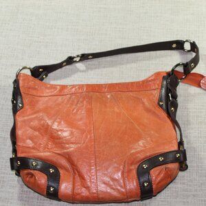 Tasche Burnt Orange and Brown Hobo Purse